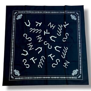 Vintage 90s Fort Worth Stock Show Bandanna Black White 100th Anniversary